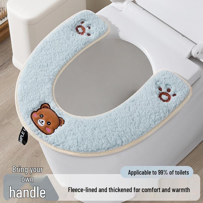 2025 All-Season Plush Toilet Seat Cushion: Universal, Thickened, Velcro Pad for Winter Comfort