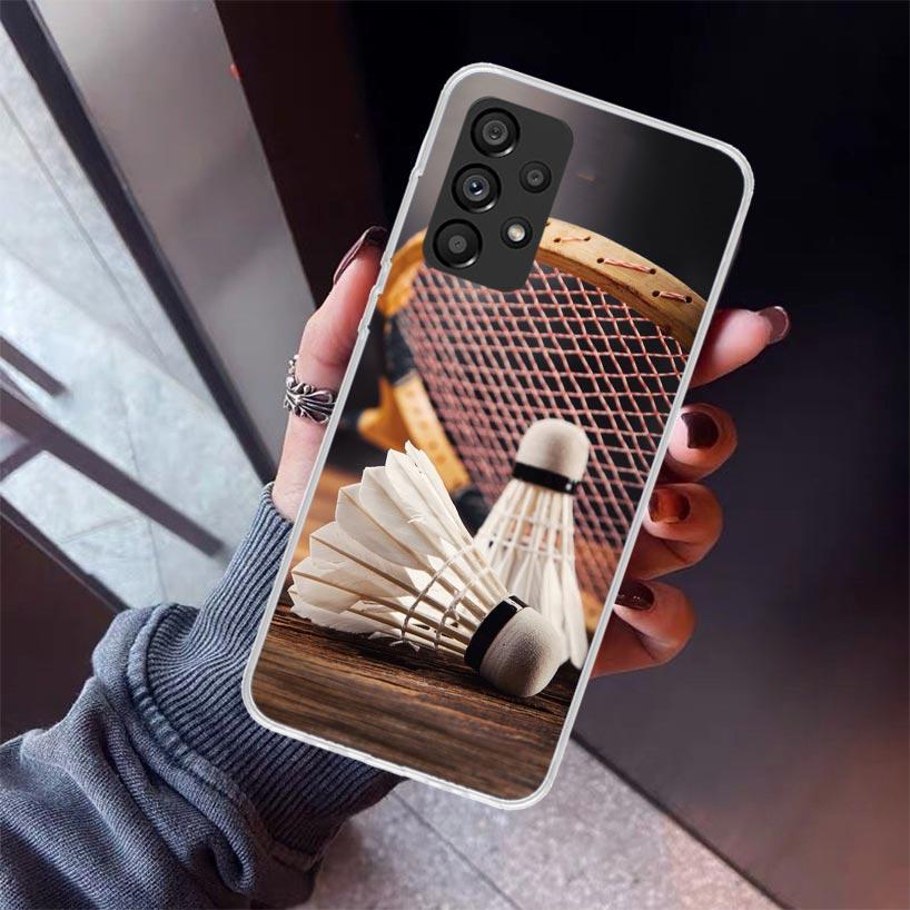 Badminton Sport Phone Case For Samsung Galaxy A12 A52S A42 A32 A22 A51 A50 Note 20 Ultra 10 S10 Plus A71 A70 A31 A30 A10S Galaxy