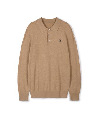 USPOLOASSN Merino Wool Collar Knit_Beige