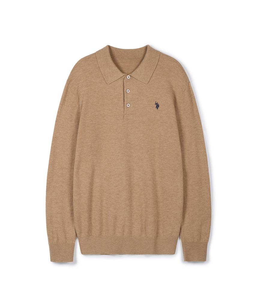 USPOLOASSN Merino Wool Collar Knit_Beige