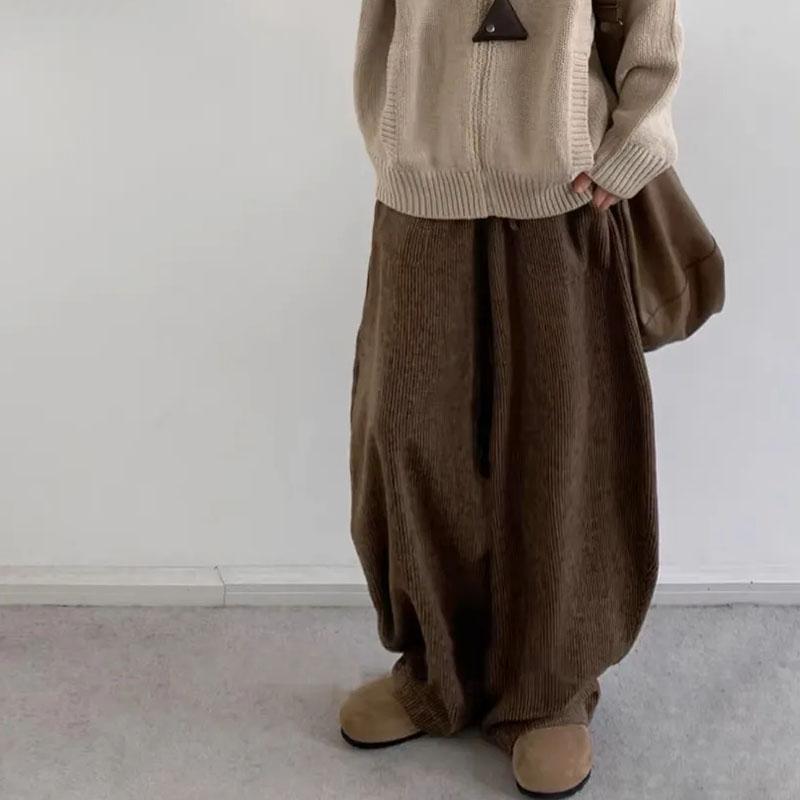 Pants for Women Elastic High Waist Long Trousers Plus SizeThickened Stretchy Loose and Slimming Versatile Casual Wide Leg Pants