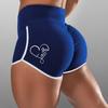 Women's Plus-size Sexy Solid-color Printed High-waisted Sports Running Tight Booty Lift Shorts