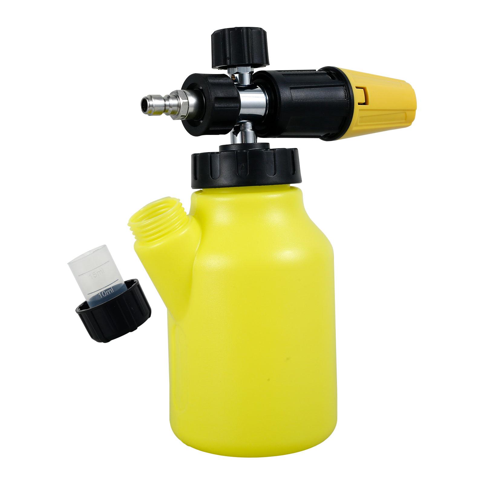 

Электрический пеногенератор для автомобиля Регулируемая мойка высокого давления Пенораспылитель Снежная пена пенная насадка пенная пушка Бутылка 1 л 1/4 дюйма Мойка высокого давления 1L