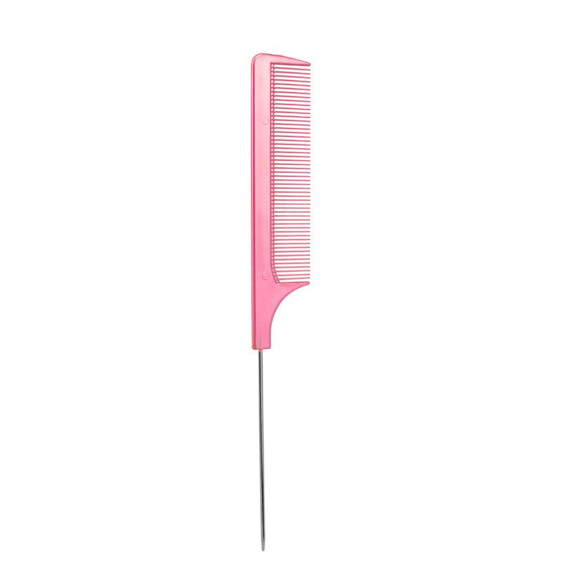 Antistatic Hair Dye Brush Barber Purple Pointed Tail Hair Styling Comb Steel Needle Pins Rat Tip Combs Professional Barber Tool