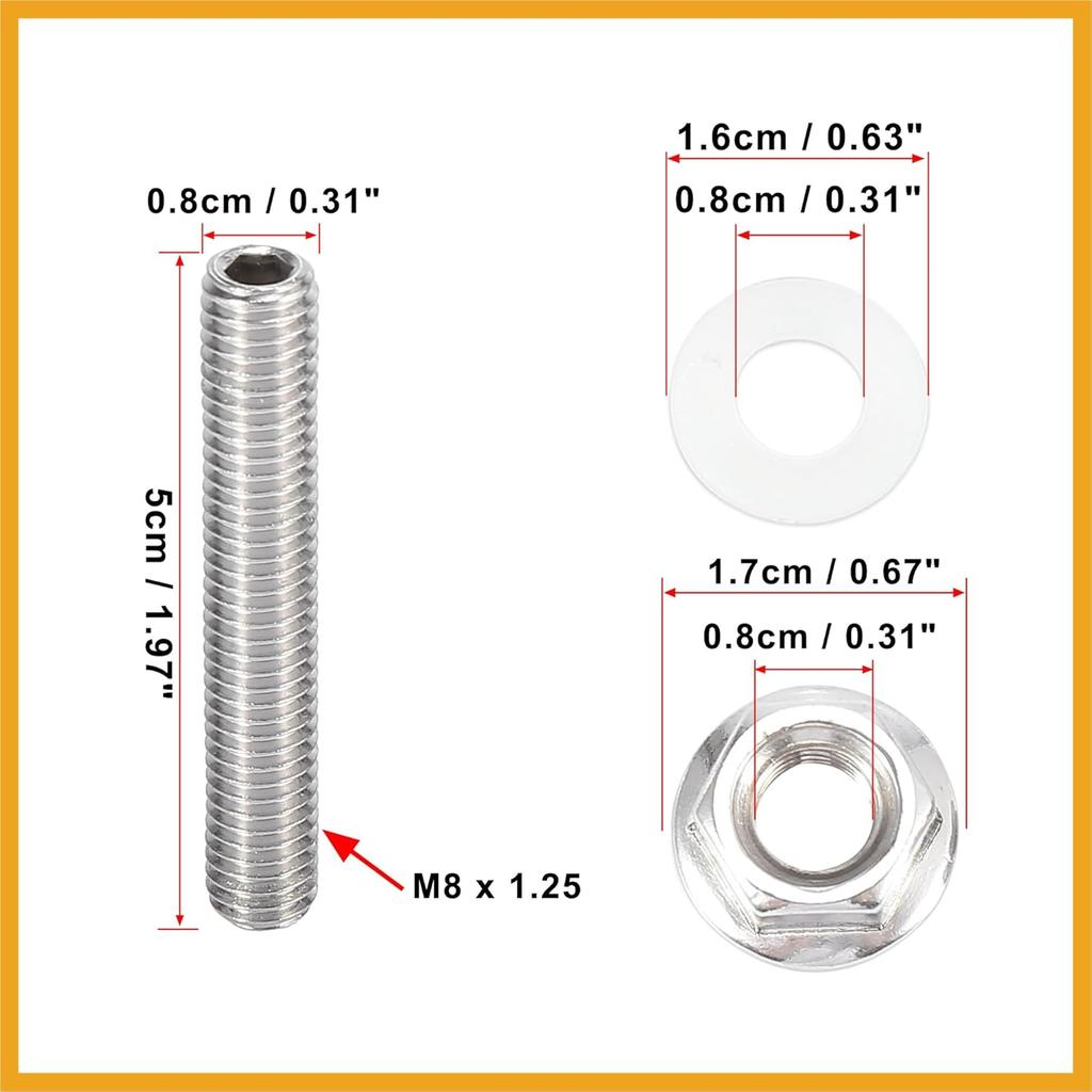10pcs Stainless Steel Exhaust Manifold Bolt Stud Hardware for Honda for Acura B C D F H K Series Engines Replacement