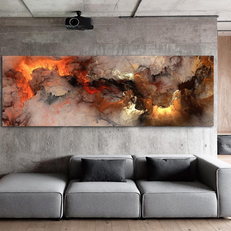 Abstract Landscape Fire Cloud Canvas Painting Posters and Prints Wall Art Pictures Cuadros Living Room Home Decor No Frame