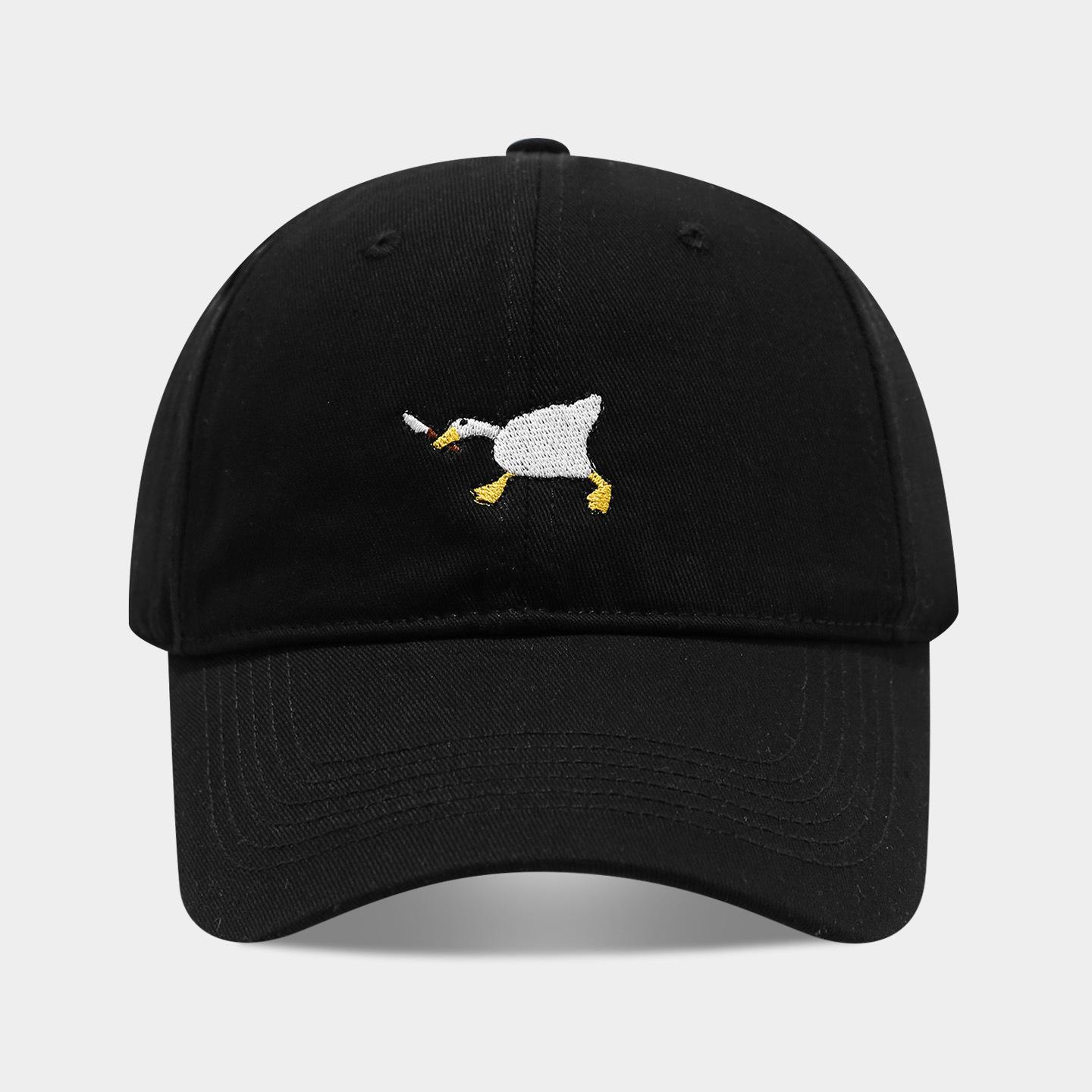 

Embroidered Goose Baseball Cap Breathable Sun Golf Cap Casual Adjustable Cap Cute For Golf Sports Everyday Casual Wear чёрный