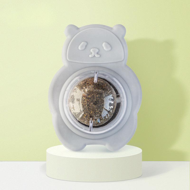 Pet Mint Ball Rotating Funny Cat Ball Lollipop Teething Toy for Adult Cats Wooden Cat Snacks