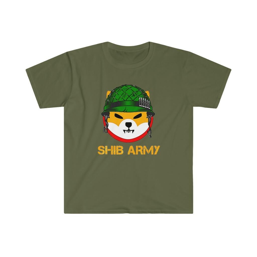 Shiba Inu Army Shib Coin Cryptocurrency Doge Hodl Trading Moon T-Shirt S
