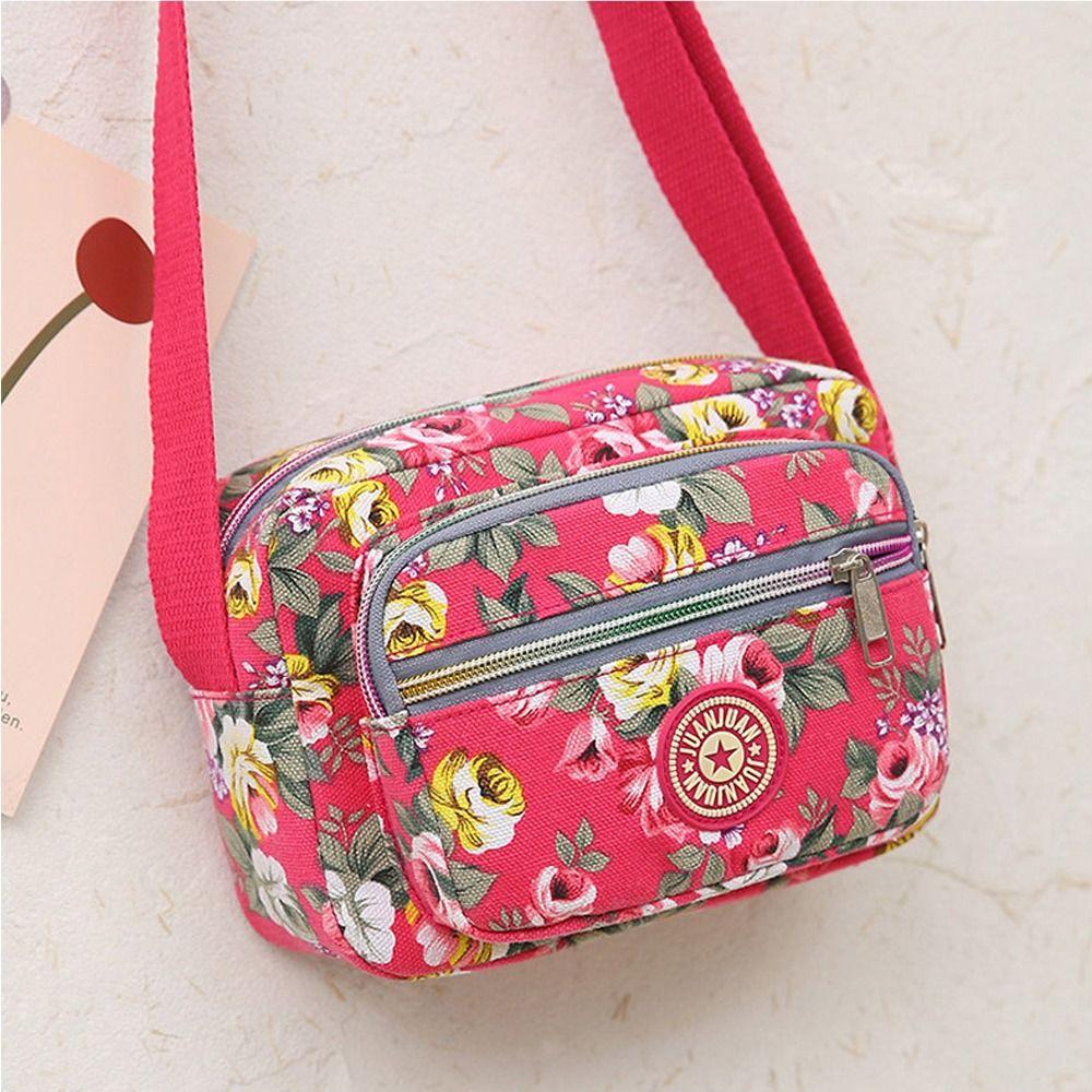 Casual Backpack Messenger Nylon Canvas Cloth Bag Shoulder Multi Layered Floral Print Mother Handbag Women s Crossbody Bag