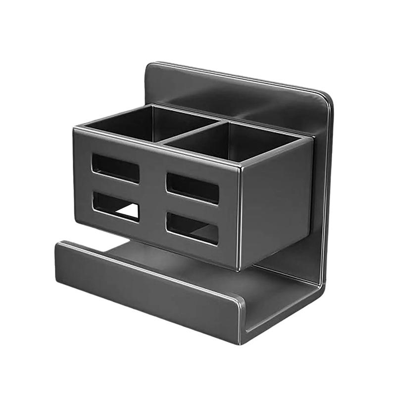 

Новый многофункциональный умывальник без отверстий, трубчатый держатель для хранения зубных щеток и бритв, настенный держатель для ванной комнаты серый