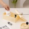 Nordic Ins Style Multi-Functional Storage Box With Handle Handball Cover Dust-Proof Separation Cosmetics Remover Cotton Swab Box