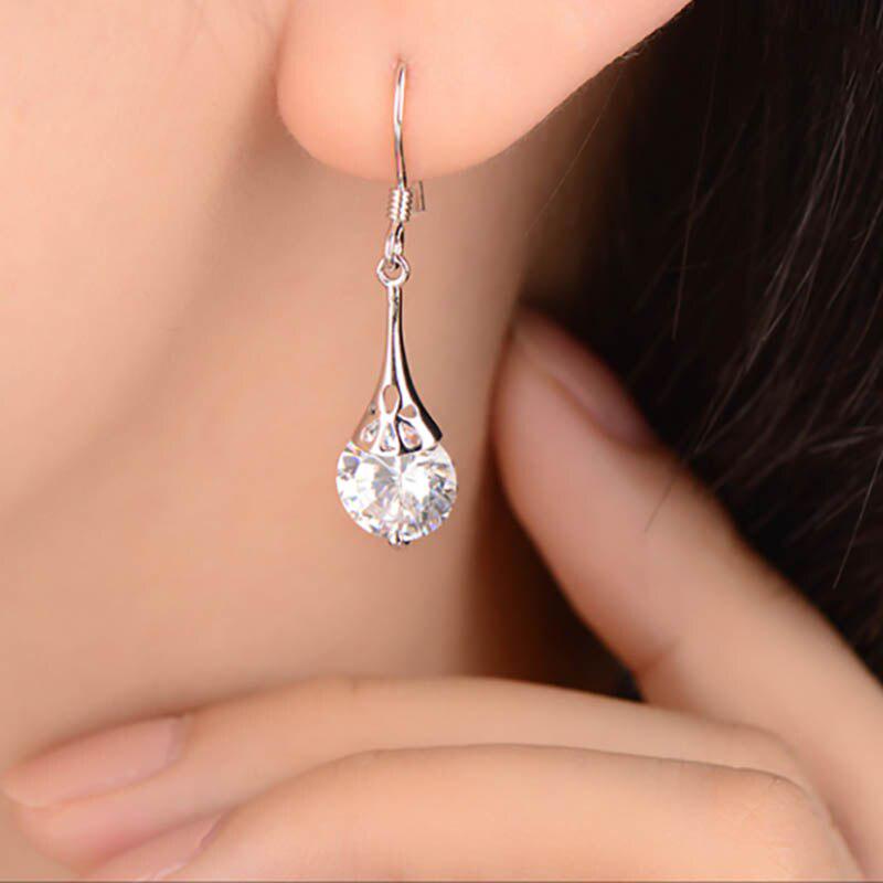 Lindon Jewelry Drop Earrings For Women With Round Shape Amethyst Zircon Earring For Wedding Party Gifts
