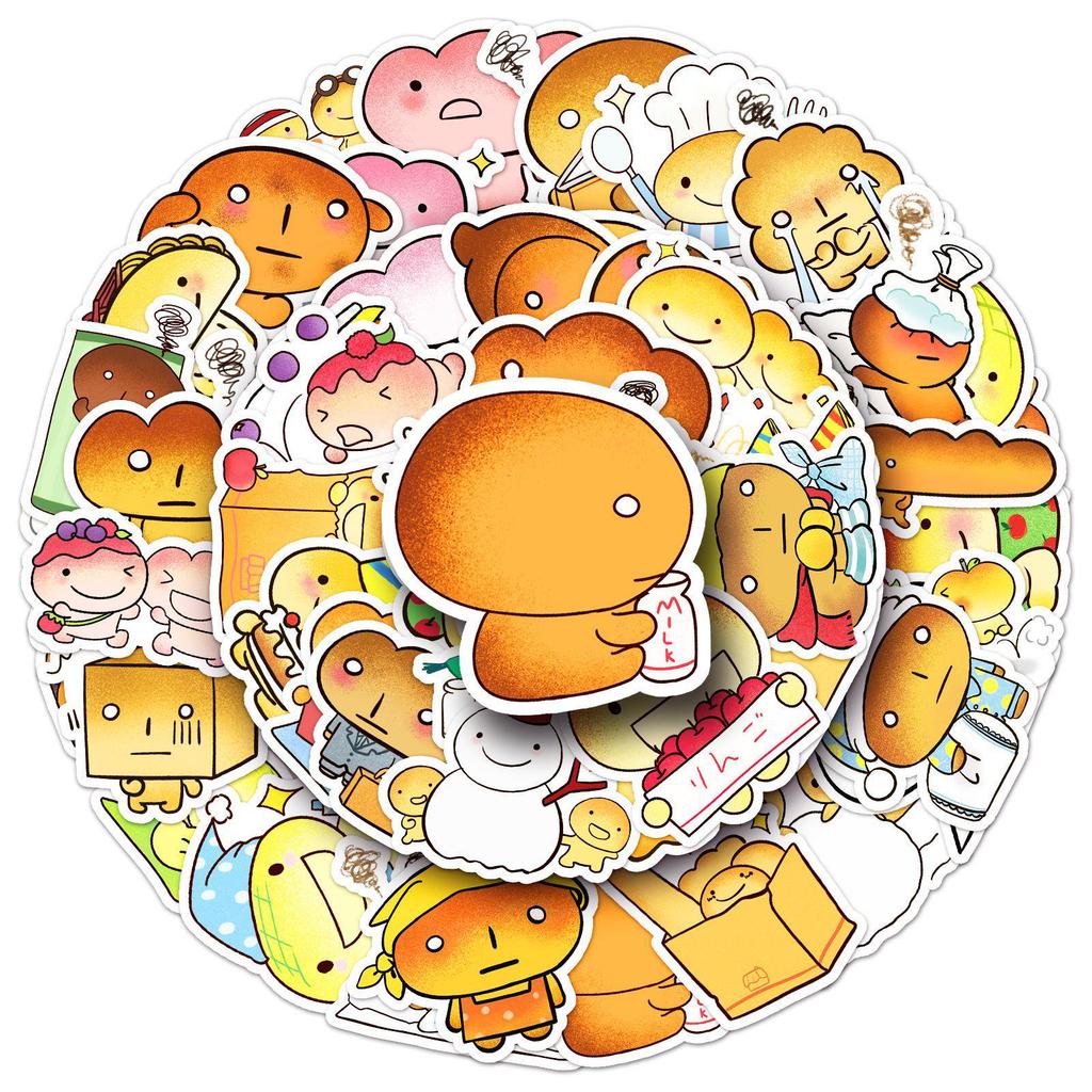 50pcs Burnt Toast Graffiti Stickers: Cute Cartoon Decor for Journals, Phone Cases, Notebooks, and Water Bottles