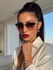 1Pc Retro Fashion Metal Frame Square Sunglasses with Brown Lenses, Suitable for Street Photography and Vacations