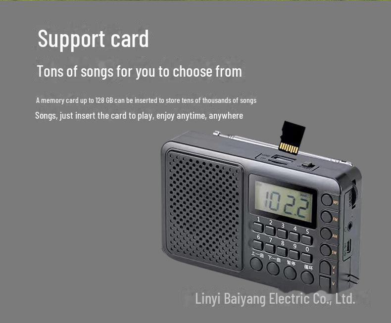 Tuoxiang 6621 Multifunktions-Tragradio und Musikplayer für Senioren