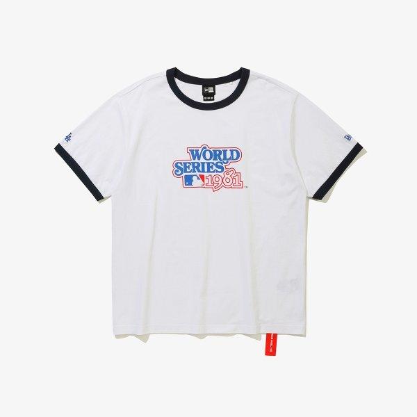 

New Era Mlb La Dodgers World Series Ringer T shirT 15147506 WHITE/L