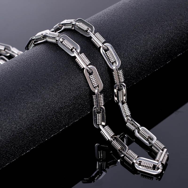 Black Choker Necklace Men Never Fade Gold Color 316L Stainless Steel 55CM Mens Long Chain Necklace Best Friends Jewelry Man