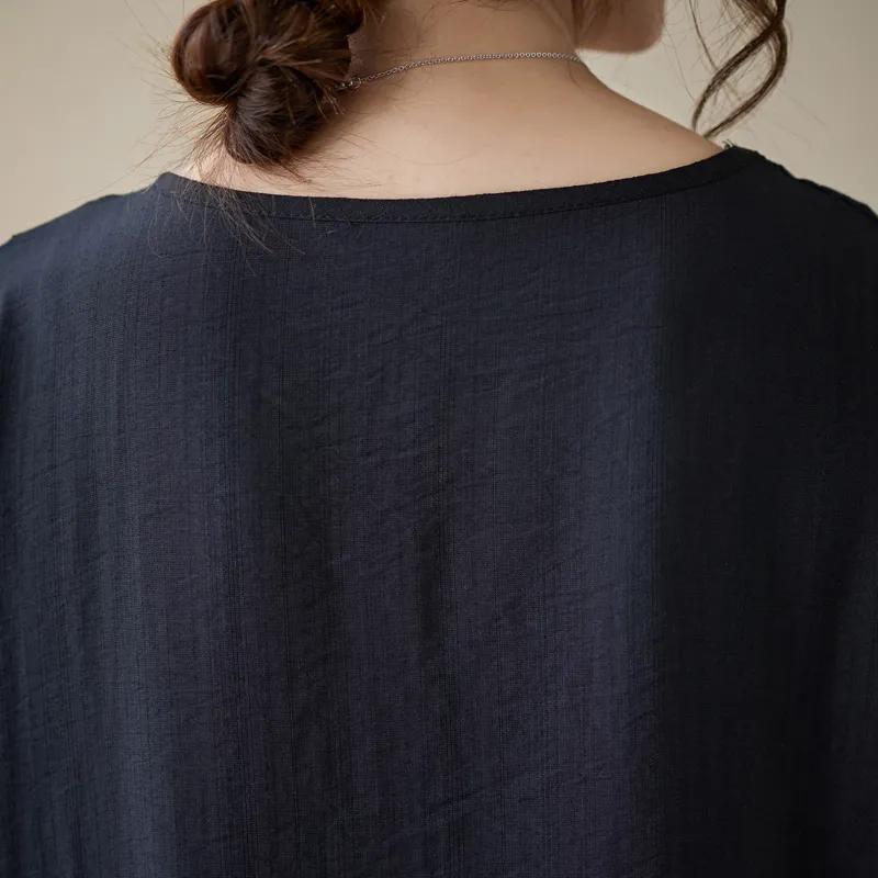 Women's Summer Loose-Fit Short-Sleeve T-Shirt for Mature Mothers To Conceal The Tummy