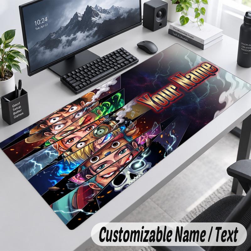 One Piece Personalized Large Mouse Pad Custom Name Text Extended Desk Mat Gaming Mousepad