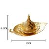 Y Golden Mini Arabic Metal Incense Burner Handheld Middle Eastern Festival European Leaf Tray Aromatherapy Burner Home Decor