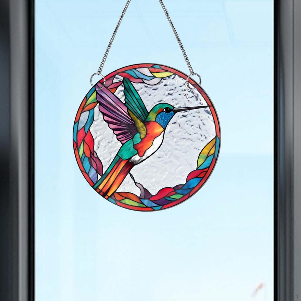 Colorful Decorative Hanging Stained Glass Gift Acrylic Bird Ornament for Outdoor Bedroom