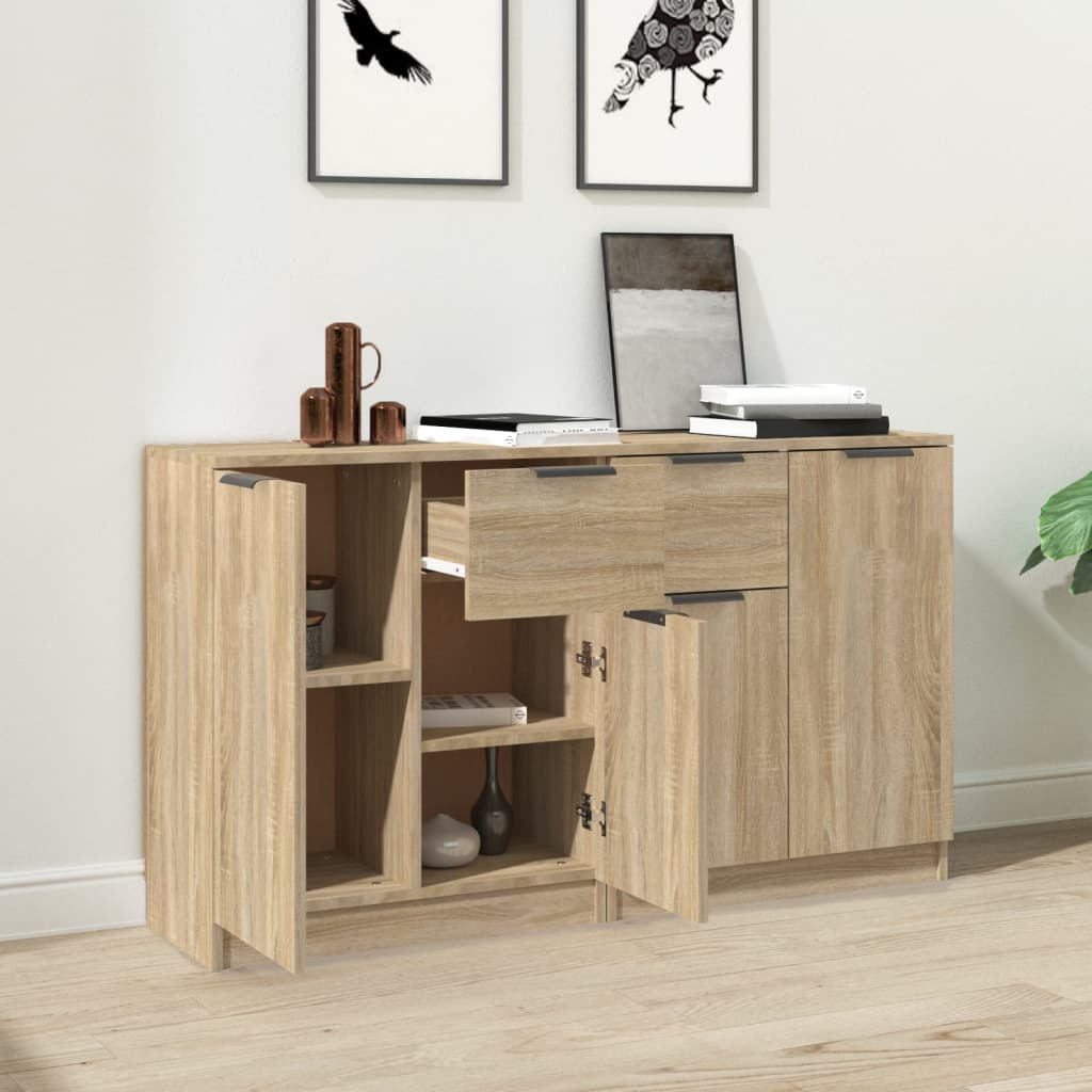 Sideboards 2 pcs Sonoma Oak 60 x 30 x 70 cm engineered wood