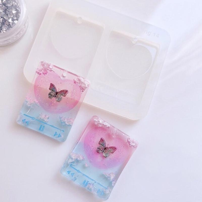 Epoxidové tekuté písky Silikonové formy Tvar přehrávače médií Přívěsek Forma Pryskyřice Forma na přívěsek Ruční výroba