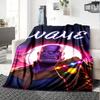 Thanos With Infinity Gauntlet In Front Of A Cosmic Background With The Word Above Him Cozy Personalized Blanket Customize Your Name Durable Comfort