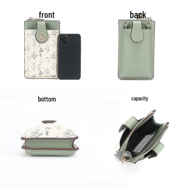 New Women's Stylish Coin Purse & Phone Bag: Summer Shoulder and Crossbody Messenger with Sweet Print