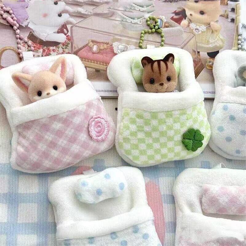 Sylvanian For/Cloth Families Cute Clothes Sleeping Bag Storage Bag Mini Doll Room Decoration Furniture For Kids Adults Children's Birthday Gift