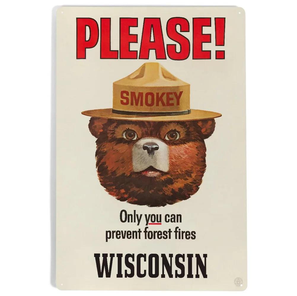 Warning Metal Tin Signs Plaque Prevent WildFires Wall Decoration Vintage Iron Painting Art Posters for Forest Home Cafe Club Bar