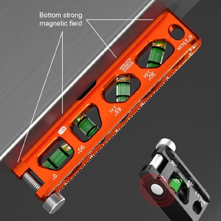 Multipurpose Aluminum Alloy Level Magnetic V Grooved Base 4 Accuracy Vials British Metric Measurement Scale