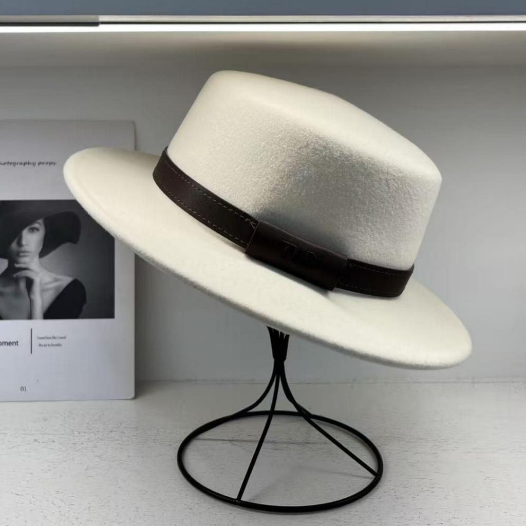 High-end French versatile fashion wool flat hat women's winter elegant versatile top hat temperament elegant fashion hat tide
