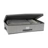 Under Bed Storage Box Breathable Non-Woven Organizer Stackable with Flip Top Cover Handle Label Window Strong Durable Off-Season
