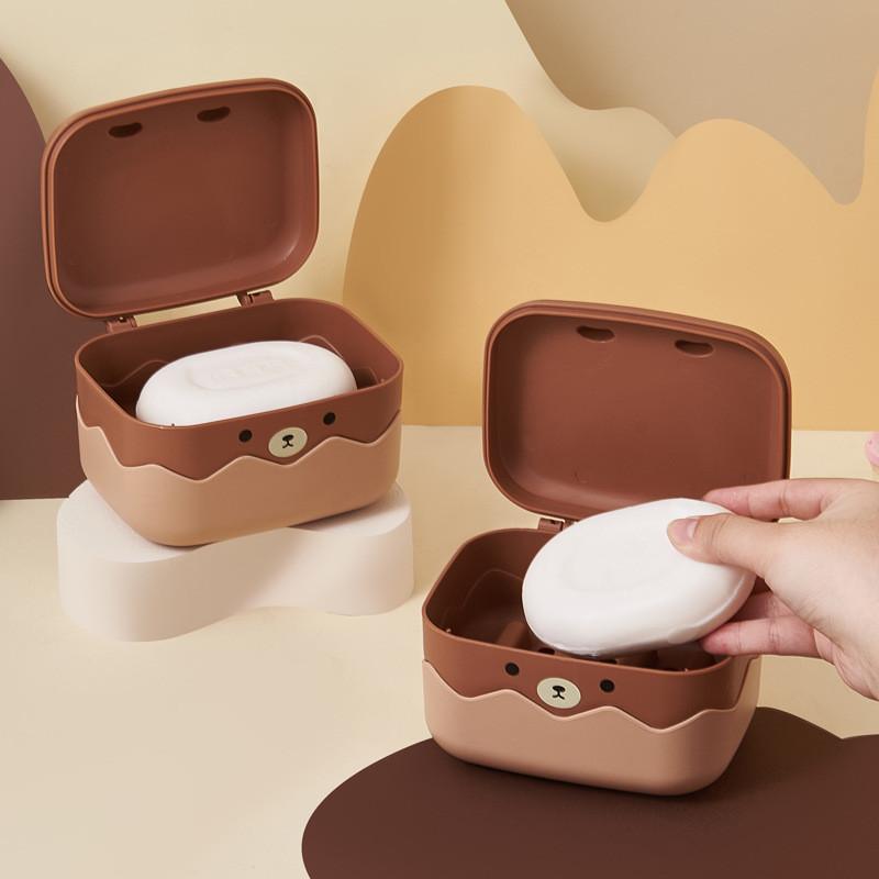 Creative Rabbit Soap Container With Double Layer Waterproof Travel Soap Holder For Bathroom Or Travel