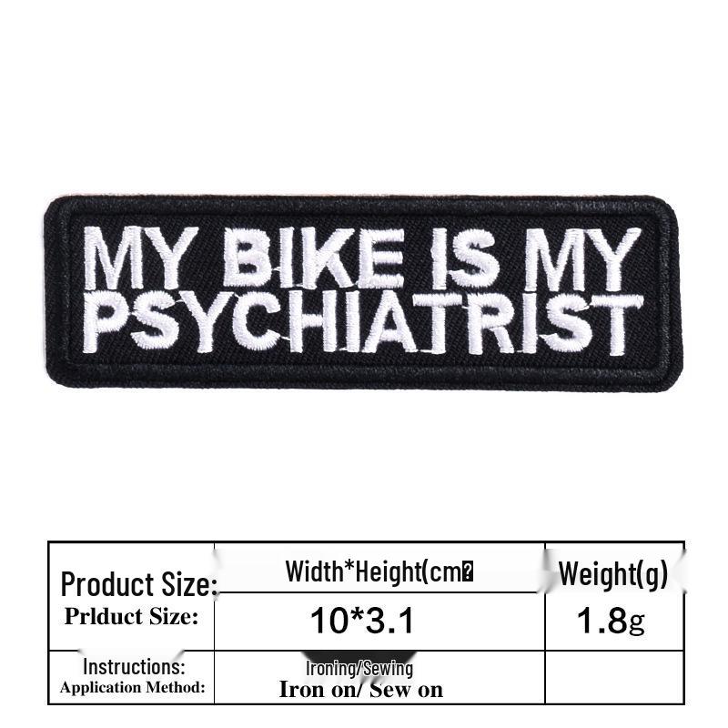 Vtipné černobílé vyšívané anglické písmenkové nášivky na oblečení