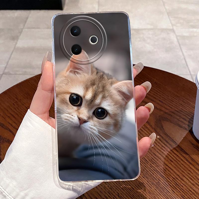 Jelly Casing For Vivo Y39 5G V2443 V2436 Clear Silicone Soft TPU Back Cover Cute Cat Rabbit Heart Phone Case