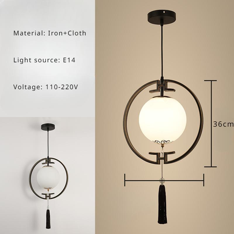 Chinese Lantern Chandelier Iron Fabric Restaurant Pendant Light Nordic Home Decor Bedroom Board Balcony Corridor Bar Led Lights