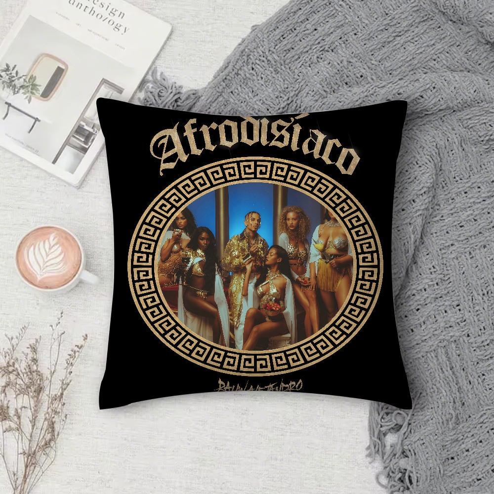 Rauw Alejandro Playa Saturno Singer Pillow Case Square DoubleSided Printing Sofa Cushion Cover Pillowcase Bedroom Bedside