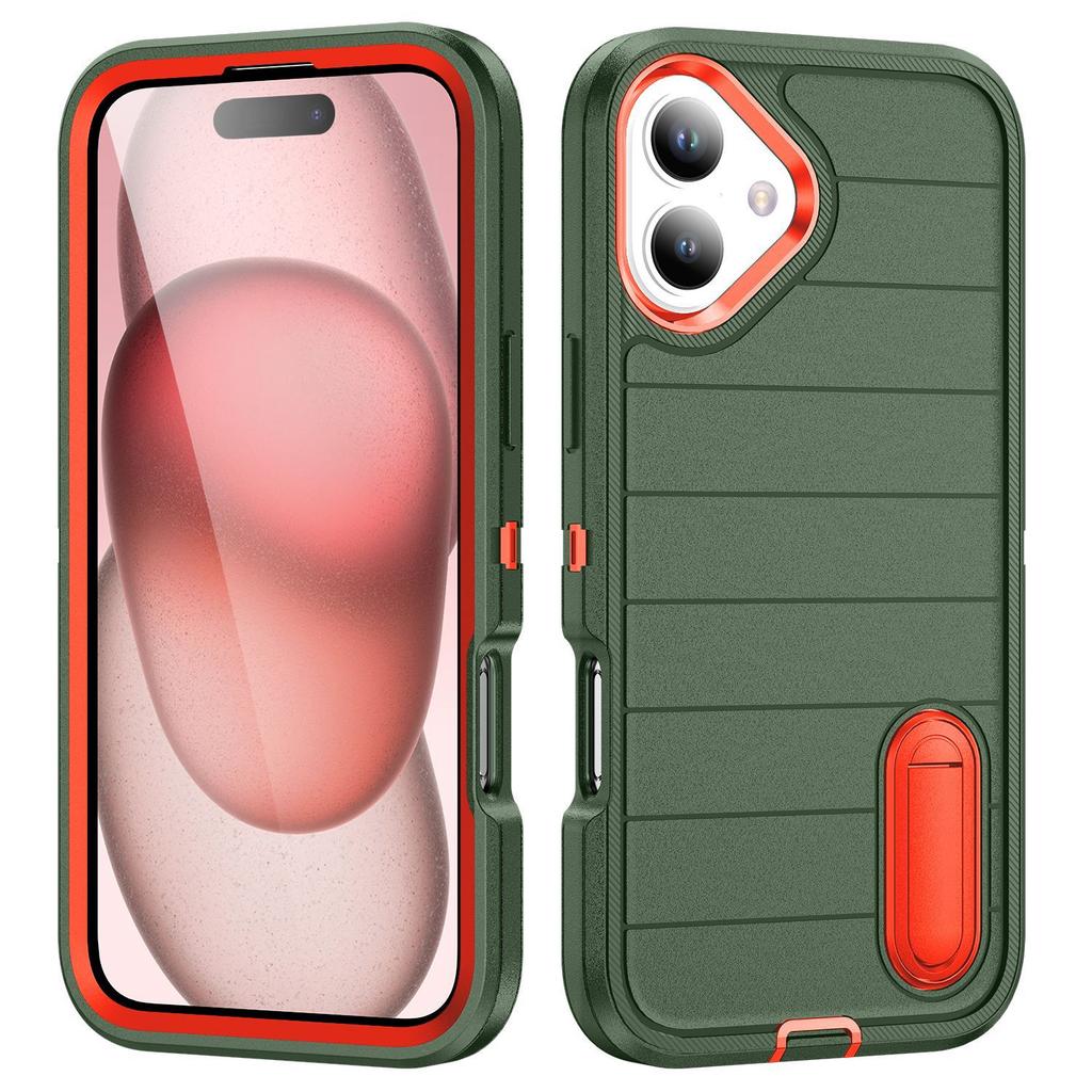 Source Phone Case Hidden PC Stand Protective Case Three In One Flat Stripe for Apple Phone Case
