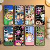 Tecknad R-Crayon Shin-chan Fodral För Samsung S26,S25,S24,S23,S22,S21,S20,S30,Ultra,Plus,Fe,Note,5G Svart Fodral