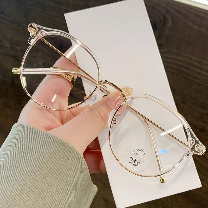 

Прозрачные компьютерные очки в металлической оправе для женщин и мужчин, круглые очки с защитой от синего света, блокирующие очки, оптические очки для очков
