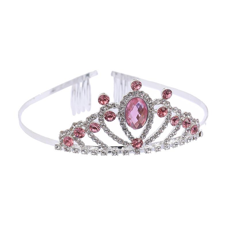 Silver Child's Diamond Headband Comb Tiara for Crown Dance Performance