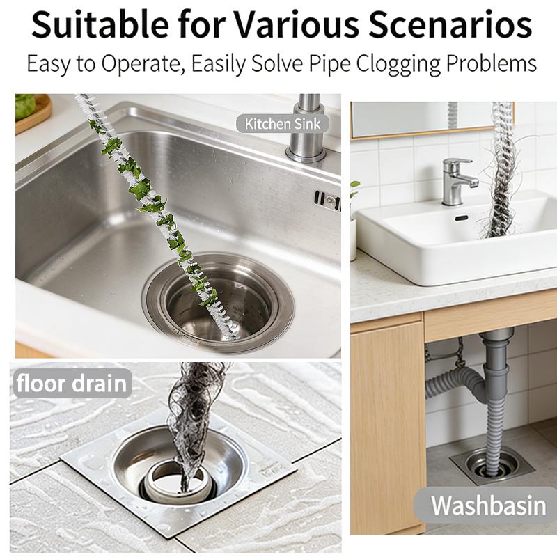 Home Kitchen Hair Cleaning Drain Cleaner Water Pipe Unclogger Washbasin Drain Clog Remover Unblocking Tools To Sewer Plunger