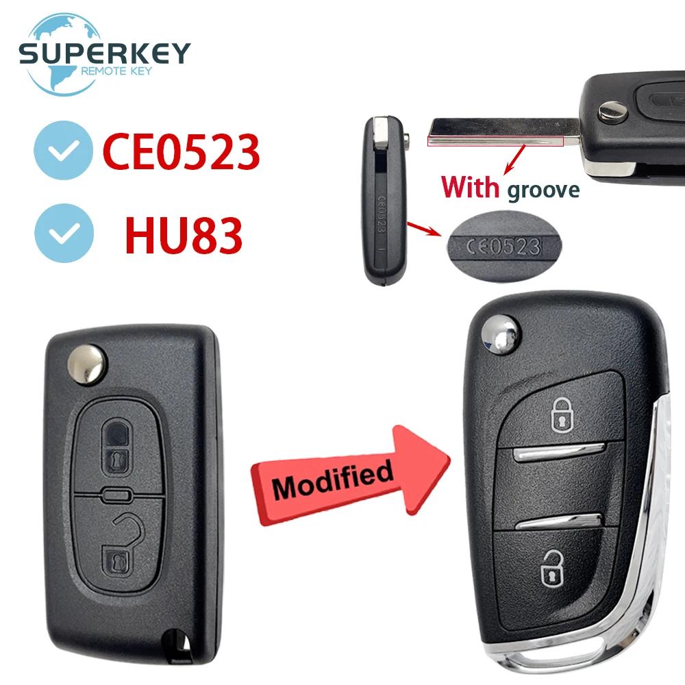 Modified For Citroen C2 C3 C4 C5 Berlingo For Peugeot 107 207 307 307S 308 407 607 Remote Flip Car Key Shell Case Cover