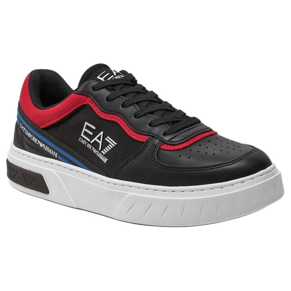 Emporio Armani EA7 Round Toe Lace-Up Comfortable Low-Top Sneakers Unisex Sneakers Black X8X173XK374T654