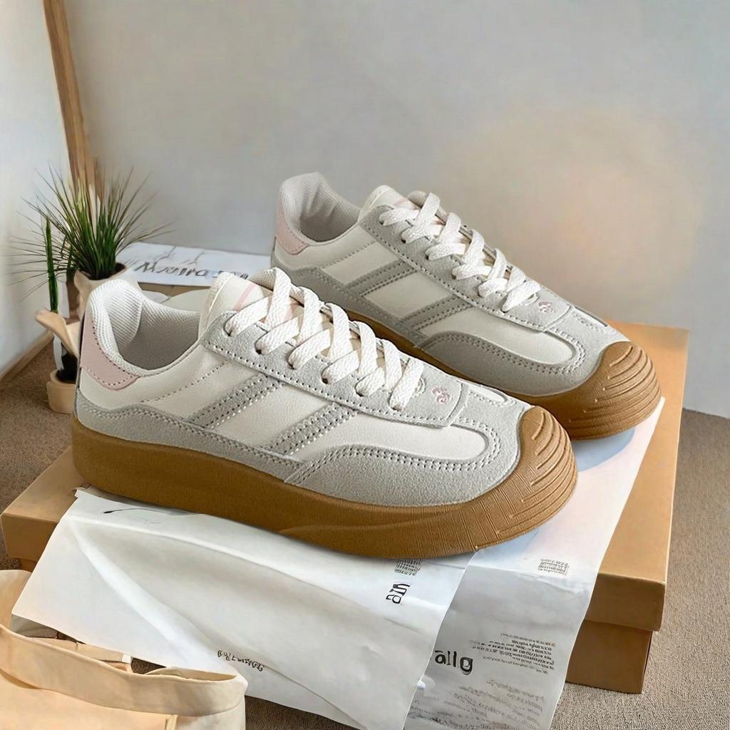 Niche retro German training shoes women's little white shoes casual board shoes ins trendy ugly cute Hong Kong style shoes foreign trade sports shoes