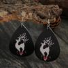 Festive Reindeer Letter Leather Earrings - Women's Unique Christmas Jewelry