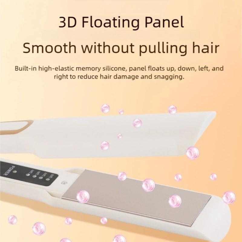 Practical Flat Iron Curling Wand Ceramic Tourmaline Coating Hair Styling Tool Ergonomic Handle Travel Friendly Design
